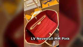 Louis Vuitton Neverfull MM Rosa Monogramm-Tasche