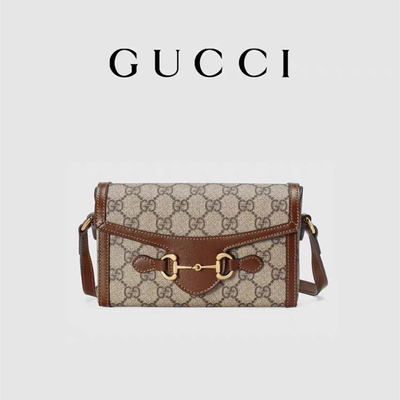 Ebenholz 1955 9.5oz GUCCI Horsebit Mini Bag Ladys Wallet Beige