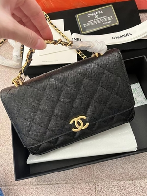 Klassische KWOC Kette auf Geldbörse Chanel Small Handbag AP3019