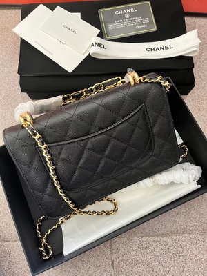 Klassische KWOC Kette auf Geldbörse Chanel Small Handbag AP3019