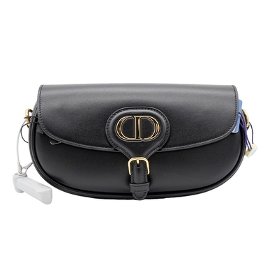 Schwarze Kalbsleder-Sattel-Schultertasche Dior Bobby East West Bag Hobo