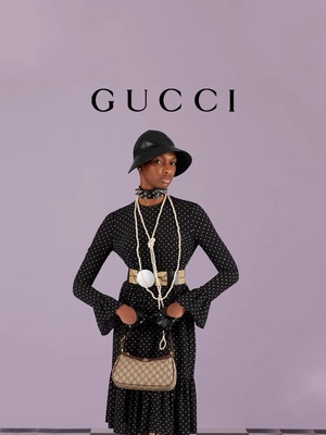 Kleines Oberstes Segeltuch-Leder-Underarm Umhängetasche GUCCI Ophidia GG