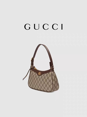 Kleines Oberstes Segeltuch-Leder-Underarm Umhängetasche GUCCI Ophidia GG