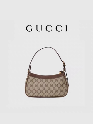 Kleines Oberstes Segeltuch-Leder-Underarm Umhängetasche GUCCI Ophidia GG