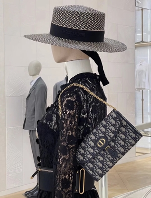 Soem brannte Sattel langen Dior Oblique Jacquard Pouch Wallet ein