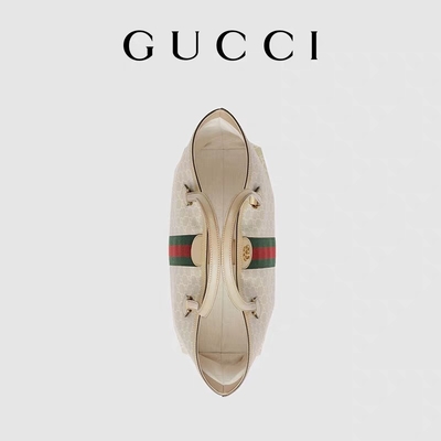 Justierbare eingebrannte Umhängetasche mittleres Gucci Ophidia Tote White For Woman