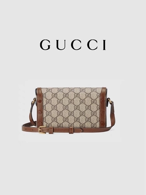 Ebenholz 1955 9.5oz GUCCI Horsebit Mini Bag Ladys Wallet Beige
