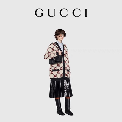 GUCCI-GG brannte Bote-Bag Marmont Shoulder-Tasche kleines gestepptes Leder ein