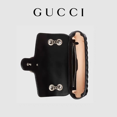 GUCCI-GG brannte Bote-Bag Marmont Shoulder-Tasche kleines gestepptes Leder ein