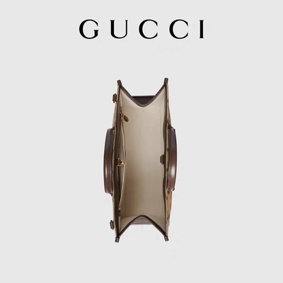 GUCCI brannte Umhängetasche riesiges GG Tote Bag Camel Men Gentleman ein