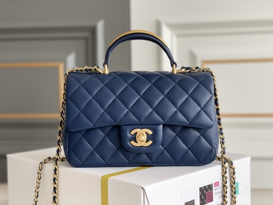 Gekörntes Lammfell Kaviar-Chanel Mini Rectangular Caviars 2020 u. Goldtone Metall