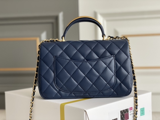 Gekörntes Lammfell Kaviar-Chanel Mini Rectangular Caviars 2020 u. Goldtone Metall