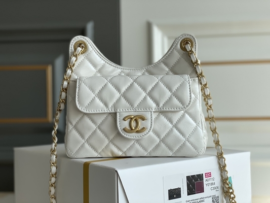 Klassisches weißes Kalbsleder Preloved brannte Taschen-Kette Chanel 2023 Kreuzfahrt-Taschen ein