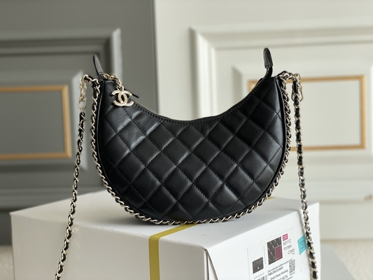 Schwarzes Ketten-Mini Sling Bag Branded Chanel-Landstreicher-Handtaschen-Kalbsleder-Leder