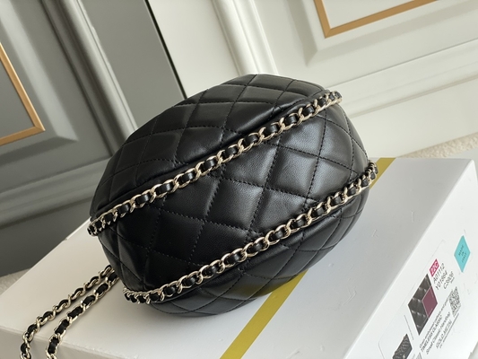 Schwarzes Ketten-Mini Sling Bag Branded Chanel-Landstreicher-Handtaschen-Kalbsleder-Leder