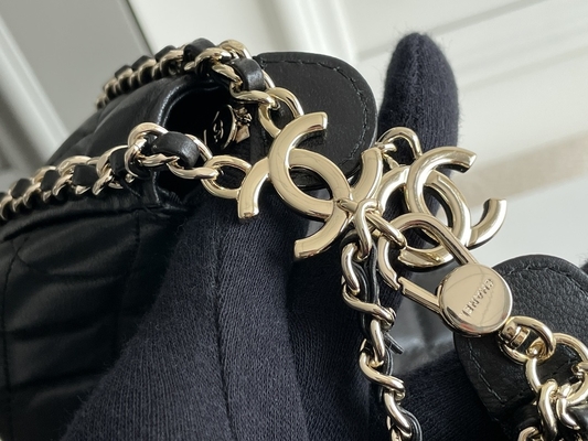 Schwarzes Ketten-Mini Sling Bag Branded Chanel-Landstreicher-Handtaschen-Kalbsleder-Leder