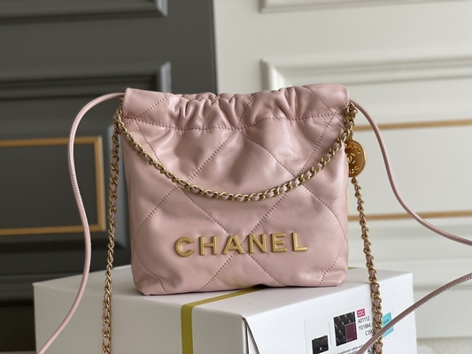 Rosa-weißes schwarzes Gelb Chanel Branded Ladys Handbags 22B MINI-Kalbsleder-22S
