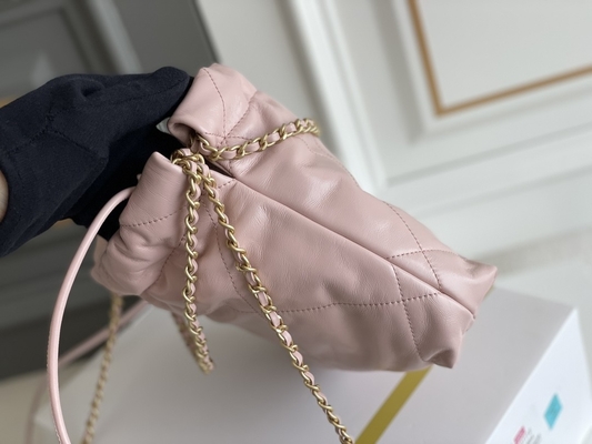 Rosa-weißes schwarzes Gelb Chanel Branded Ladys Handbags 22B MINI-Kalbsleder-22S