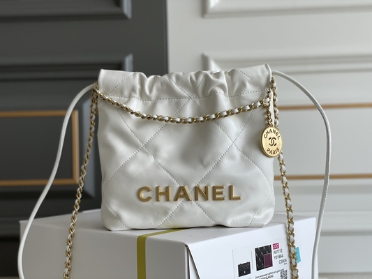 Rosa-weißes schwarzes Gelb Chanel Branded Ladys Handbags 22B MINI-Kalbsleder-22S