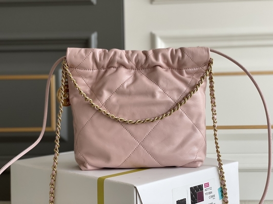 Rosa-weißes schwarzes Gelb Chanel Branded Ladys Handbags 22B MINI-Kalbsleder-22S