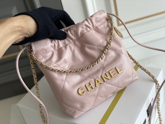 Rosa-weißes schwarzes Gelb Chanel Branded Ladys Handbags 22B MINI-Kalbsleder-22S