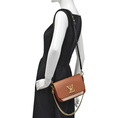 Gekörnte zarte Tasche Brown Kalbsleder-Designer-Monogram Bags LV Lockme