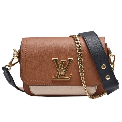 Gekörnte zarte Tasche Brown Kalbsleder-Designer-Monogram Bags LV Lockme