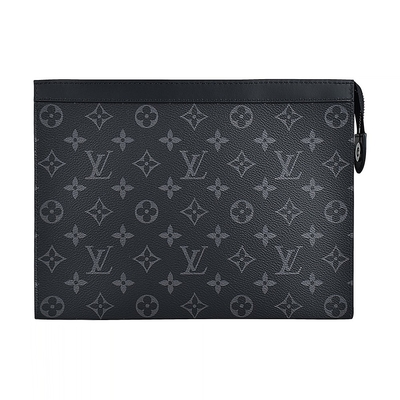 Monogramm-Eklipse brannte Ordnung Pochette Louis Vuitton Voyage Pouch Canvas die Tasche der Männer ein
