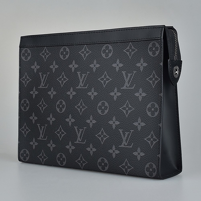Monogramm-Eklipse brannte Ordnung Pochette Louis Vuitton Voyage Pouch Canvas die Tasche der Männer ein