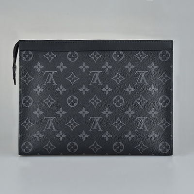Monogramm-Eklipse brannte Ordnung Pochette Louis Vuitton Voyage Pouch Canvas die Tasche der Männer ein