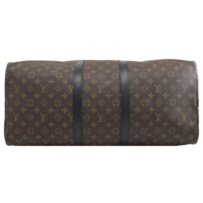 Macassar beschichtete Segeltuch LV Keepall BandoulièRe 55 Louis Vuitton M56714