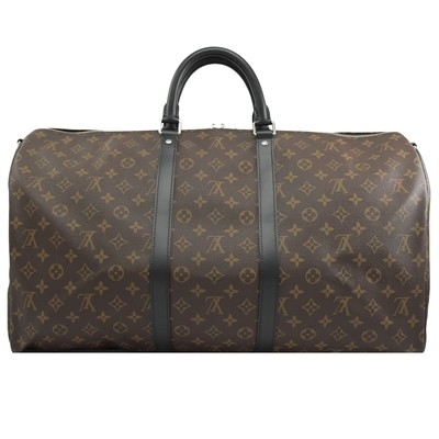 Macassar beschichtete Segeltuch LV Keepall BandoulièRe 55 Louis Vuitton M56714