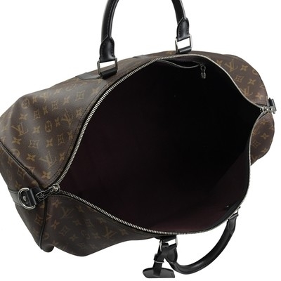 Macassar beschichtete Segeltuch LV Keepall BandoulièRe 55 Louis Vuitton M56714