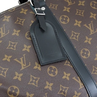 Macassar beschichtete Segeltuch LV Keepall BandoulièRe 55 Louis Vuitton M56714