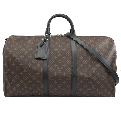 Macassar beschichtete Segeltuch LV Keepall BandoulièRe 55 Louis Vuitton M56714