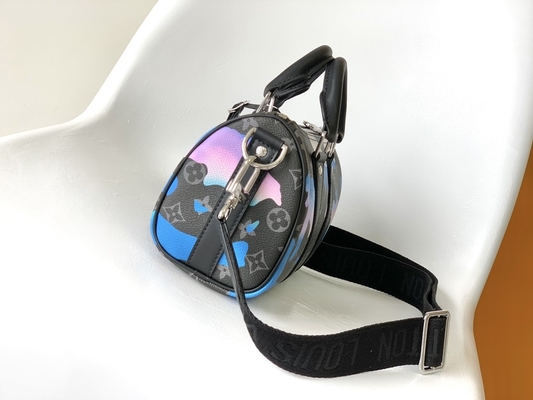 Sonnenaufgang-Monogramm-Eklipse brannte Raum Bote-Bag LV Keepall Bandoulière 25 mit einer Ansicht ein