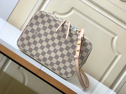 Weißes Rosa Damier Azur Canvas LV brannte Eimer-Tasche Bote-Bag NéONoé Millimeter ein