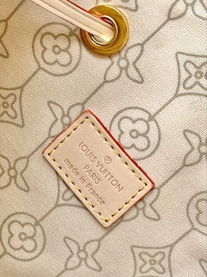 Weißes Rosa Damier Azur Canvas LV brannte Eimer-Tasche Bote-Bag NéONoé Millimeter ein