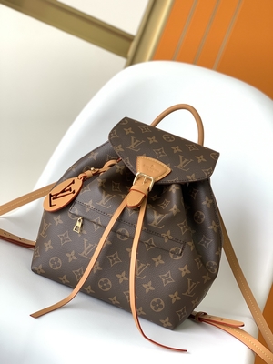 Monogramm-Schatten-Kalb lederner Rucksack-abnehmbarer Charme LV Montsouris P.M.