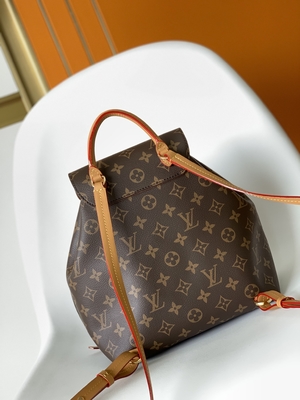 Monogramm-Schatten-Kalb lederner Rucksack-abnehmbarer Charme LV Montsouris P.M.