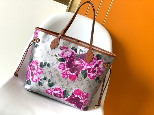 Blumenmuster-Silber Louis Vuitton Large Never Full M21352