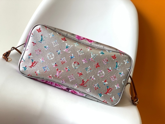 Blumenmuster-Silber Louis Vuitton Large Never Full M21352