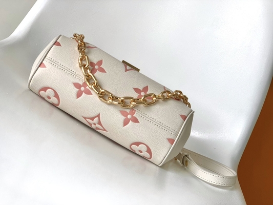 Lieblingsleder creme-Mini Sling Bag Brandeds LV Rose Trianon Two Monogram Empreinte