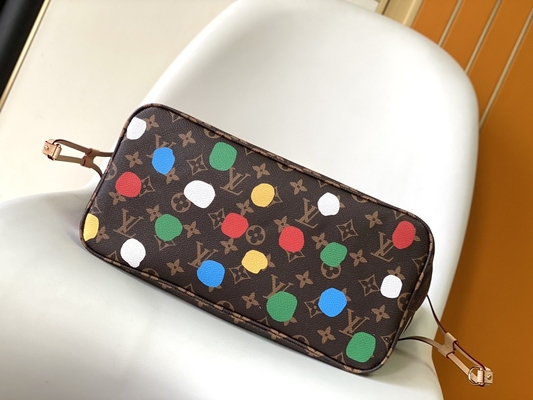 schwarze Monogramm-Tasche LV X Yayoi Kusama Louis Vuitton Neverfull Millimeter Mehrfarben