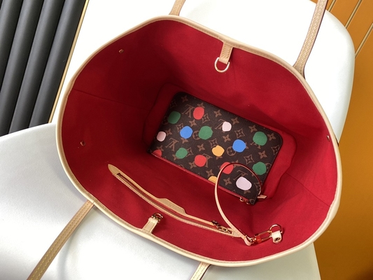 schwarze Monogramm-Tasche LV X Yayoi Kusama Louis Vuitton Neverfull Millimeter Mehrfarben