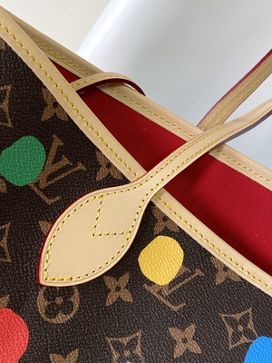 schwarze Monogramm-Tasche LV X Yayoi Kusama Louis Vuitton Neverfull Millimeter Mehrfarben