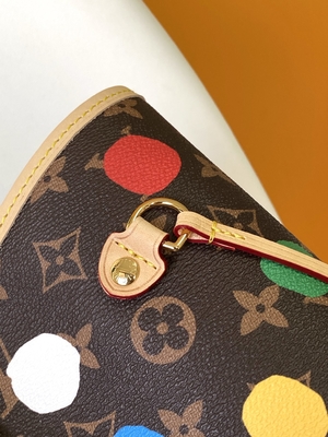 schwarze Monogramm-Tasche LV X Yayoi Kusama Louis Vuitton Neverfull Millimeter Mehrfarben
