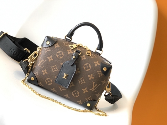 Monogramm-Brown-Schwarzes Louis Vuitton Custom Branded Bagss zierliches Malle Souple Empreinte
