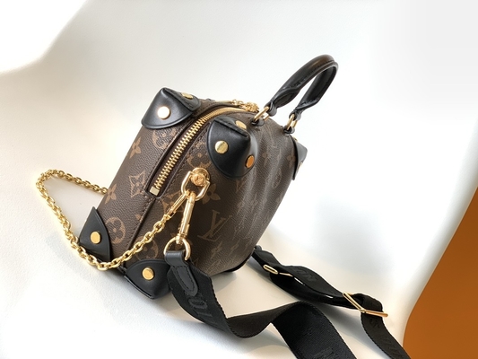 Monogramm-Brown-Schwarzes Louis Vuitton Custom Branded Bagss zierliches Malle Souple Empreinte