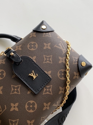 Monogramm-Brown-Schwarzes Louis Vuitton Custom Branded Bagss zierliches Malle Souple Empreinte